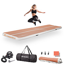 Килимок надувний Airtrack inSPORTline Airstunt 400 x 100 x 10 см, бежевий
