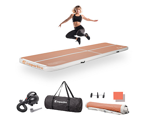 Килимок надувний Airtrack inSPORTline Airstunt 400 x 100 x 10 см, бежевий