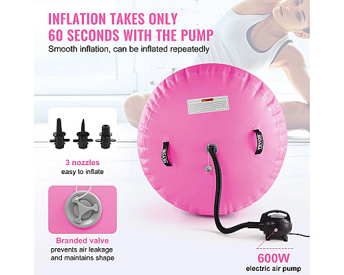 Килимок надувний VEVOR, біло-рожевий