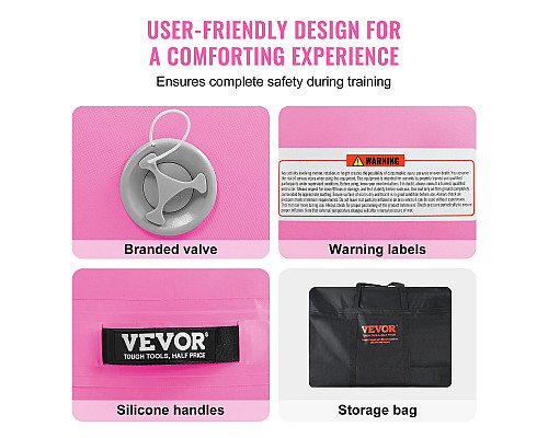 Килимок надувний VEVOR, біло-рожевий