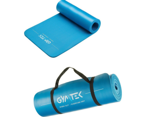 Килимок для фітнесу та йоги Gymtek NBR 1,5 см блакитний