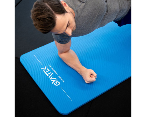 Килимок для фітнесу та йоги Gymtek NBR 1,5 см блакитний