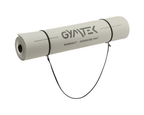 Килимок для фітнесу та йоги Gymtek Premium TPE 0,6 см сіро-чорний