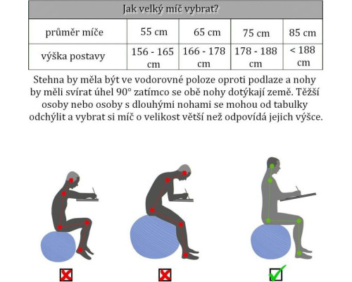 М'яч Movit гімнастичний з насосом, 85 см, чорний