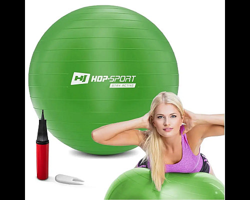 Фітбол Hop-Sport 65 см зелений + насос