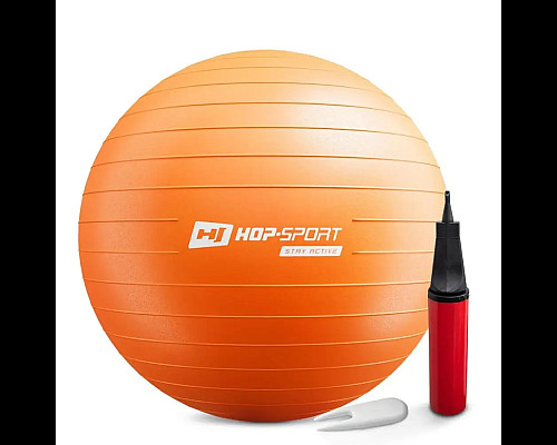 Фітбол Hop-Sport 65 см помаранчевий + насос