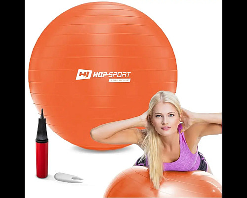 Фітбол Hop-Sport 65 см помаранчевий + насос