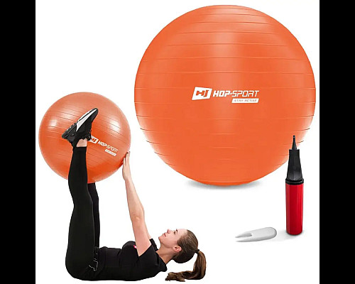 Фітбол Hop-Sport 65 см помаранчевий + насос