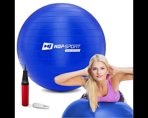 Фітбол Hop-Sport 65 см синій + насос