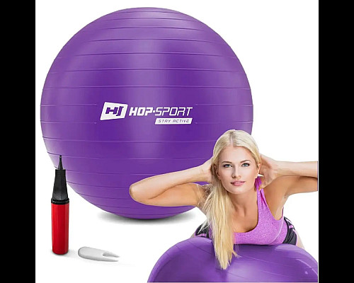Фітбол Hop-Sport 65 см фіолетовий + насос