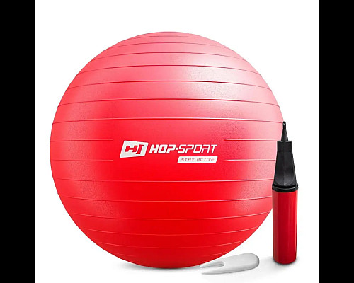 Фітбол Hop-Sport 65 см червоний + насос