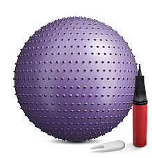Фітбол масажний Hop-Sport 65 см фіолетовий + насос