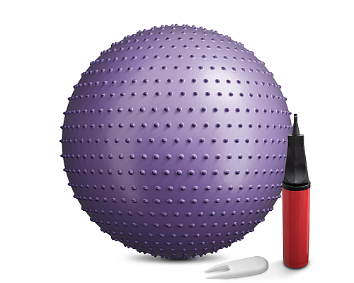 Фітбол масажний Hop-Sport 65 см фіолетовий + насос