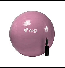 М'яч для фітнесу WCG 55 Anti-Burst 250 кг рожевий + насос