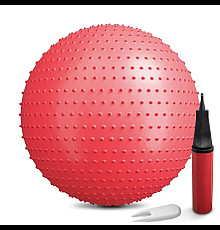 Фітбол масажний Hop-Sport 65 см червоний + насос