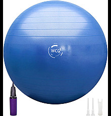 М'яч для фітнесу WCG 65 Anti-Burst 300 кг синій + насос