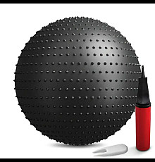 Фітбол масажний Hop-Sport 65 см чорний + насос