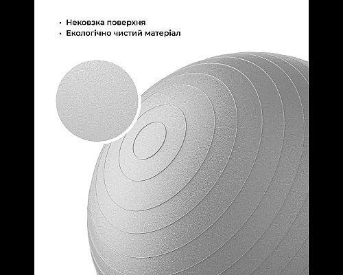 М'яч для фітнесу WCG 75 Anti-Burst 250 кг сірий + насос
