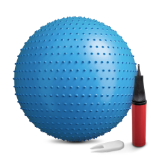 Фітбол масажний Hop-Sport 65 см блакитний + насос