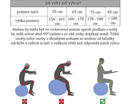 Гімнастичний м'яч з насосом MXSTP Movit 75cm - рожевий Гімнастичний м'яч з насосом MXSTP Movit 75cm - рожевий