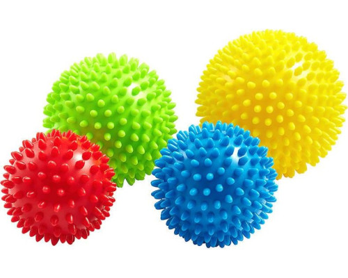 Масажні кульки 4fizjo Spike balls - 4 шт./салатовий, червоний,блакитний, жовтий