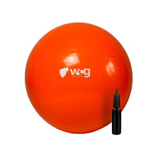 М'яч для фітнесу (фітбол) WCG 55 Anti-Burst 300кг оранжевий + насос