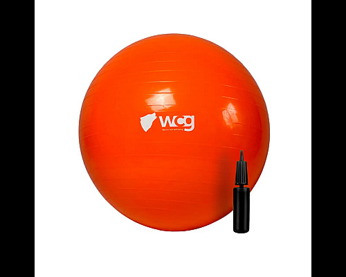 М'яч для фітнесу (фітбол) WCG 55 Anti-Burst 300кг оранжевий + насос