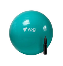 М'яч для фітнесу (фітбол) WCG 65 Anti-Burst 300кг бірюзовий + насос