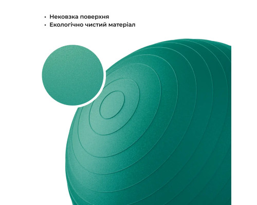 М'яч для фітнесу (фітбол) WCG 65 Anti-Burst 300кг бірюзовий + насос