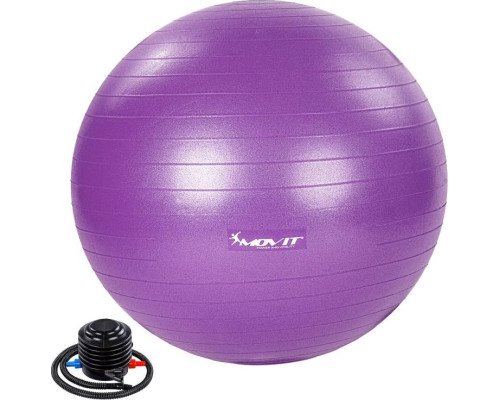 Гімнастичний м'яч з насосом Movit 65 cm - фіолетовий
