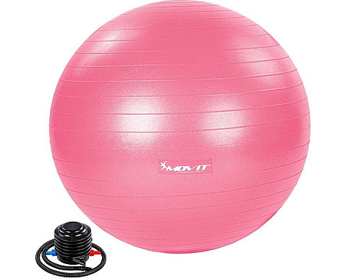 Гімнастичний м'яч з насосом Movit 65 cm - рожевий Гімнастичний м'яч з насосом Movit 65 cm - рожевий