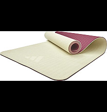 Килимок для йоги Adidas Double Sided Yoga Mat 6 мм, біло-рожевий
