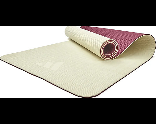 Килимок для йоги Adidas Double Sided Yoga Mat 6 мм, біло-рожевий