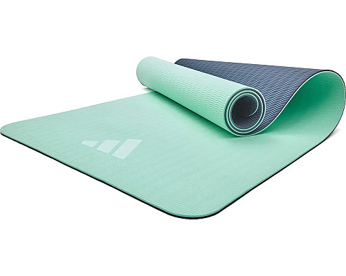 Двосторонній килимок для йоги Adidas Double Sided 176 х 61 х 0,6 см, зелено-синій