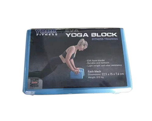 Блок для йоги York Fitness блакитний Блок для йоги York Fitness блакитний