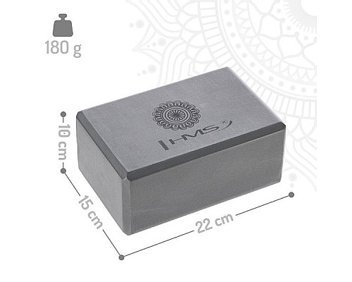 Килимок для йоги HMS YM10 з блоком KJ02 та ременем SJ02, рожевий