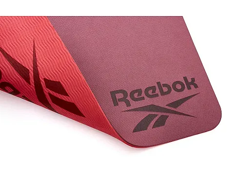 Двосторонній килимок для йоги Reebok Double Sided  6 мм, фіолетово-кораловий