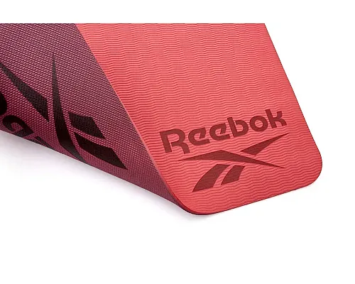 Двосторонній килимок для йоги Reebok Double Sided  6 мм, фіолетово-кораловий