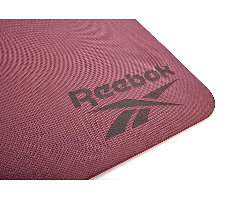 Двосторонній килимок для йоги Reebok Double Sided  6 мм, фіолетово-кораловий