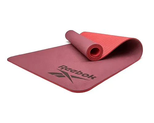 Двосторонній килимок для йоги Reebok Double Sided  6 мм, фіолетово-кораловий