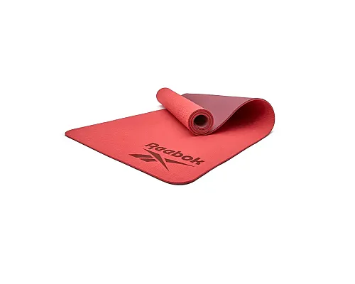 Двосторонній килимок для йоги Reebok Double Sided  6 мм, фіолетово-кораловий