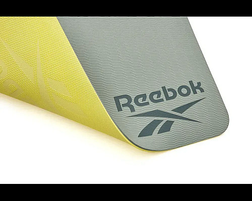 килимок для йоги Reebok Double Sided 6 мм, зелено-жовтий
