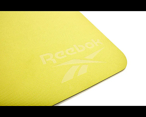 килимок для йоги Reebok Double Sided 6 мм, зелено-жовтий