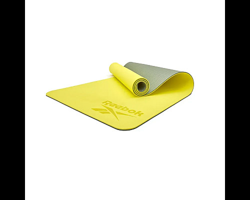 килимок для йоги Reebok Double Sided 6 мм, зелено-жовтий