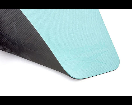 Двосторонній килимок для йоги Reebok Double Sided 6 мм, чорно-бірюзовий