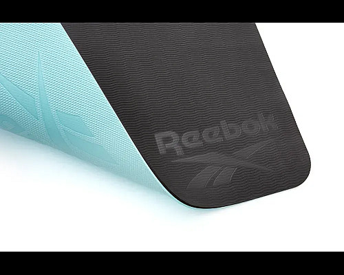 Двосторонній килимок для йоги Reebok Double Sided 6 мм, чорно-бірюзовий