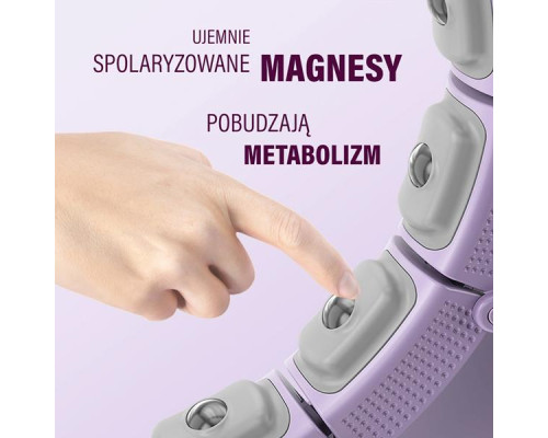 КОМПЛЕКТ ХУЛА-ХУП МАГНІТНИЙ ФІОЛЕТОВИЙ HHM14 З ГАРЮ + ЛІЧИЛЬНИК HMS + ПІДТРИМКА НА ТАЛІЇ BR163 ЧОРНИЙ ПЛЮЗ РОЗМІР