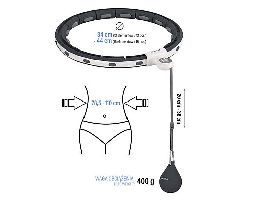 Набір обруч магнітний HHM15 з обтяженням + лічильник HMS + пояс для талії BR163&nbsp;
