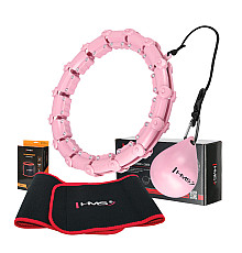 Хула-хуп масажний HMS HHW02 з навантаженням та поясом для схуднення BR163, рожевий