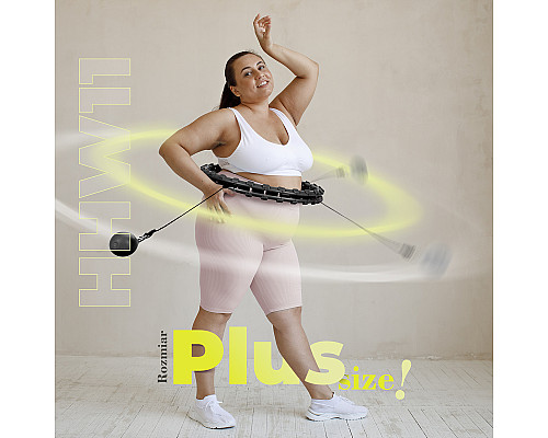 Хула-хуп масажний HMS HHM11 з навантаженням та поясом для схуднення BR163 Plus Size, чорний